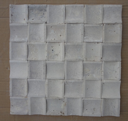 China Natural Stone Mosaic China White Travertine Mosaic 3D Concave Surface for Wall Decoration supplier